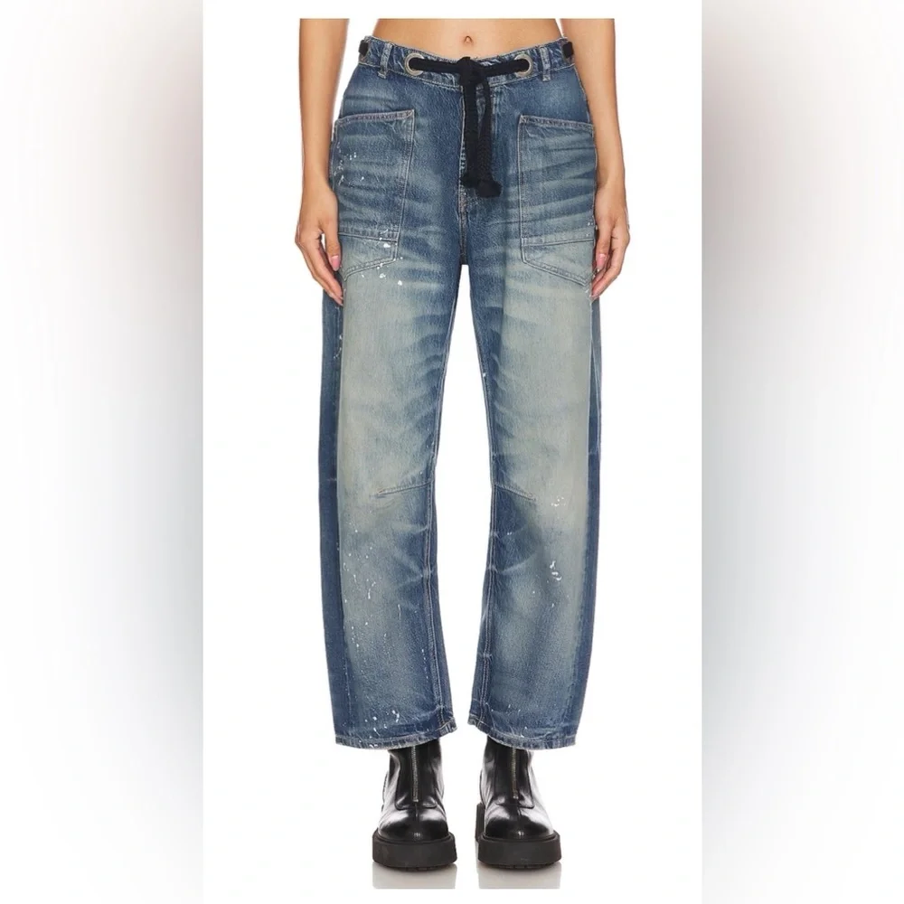 Free People Blue Distressed Jeans - Picture 2 of 4